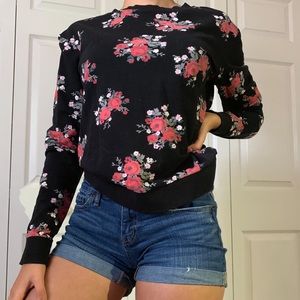 Black Floral H&M Sweatshirt